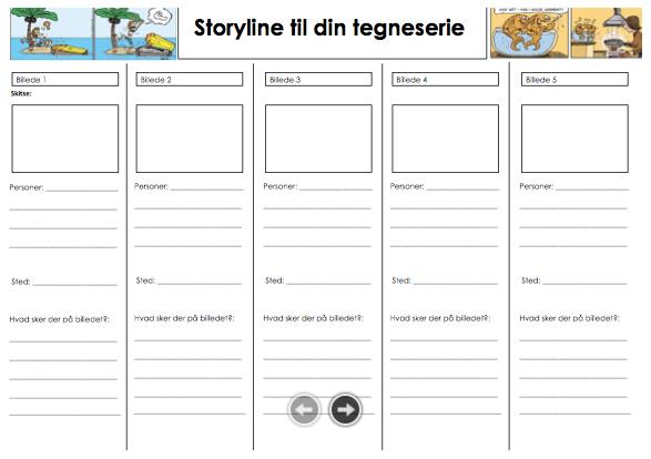 Tegneserie skabelon storyboard