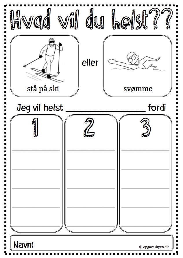 Hvad vil du helst – ski eller svømning