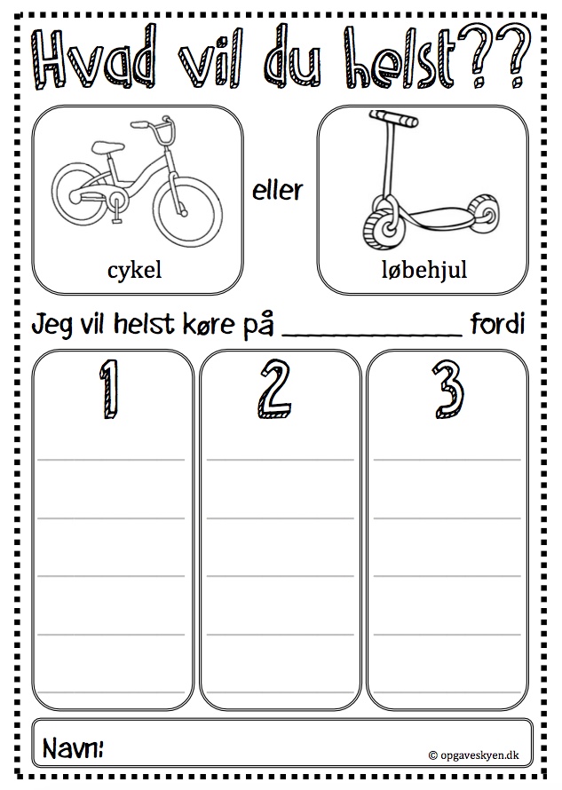 Hvad vil du helst – cykel eller løbehjul