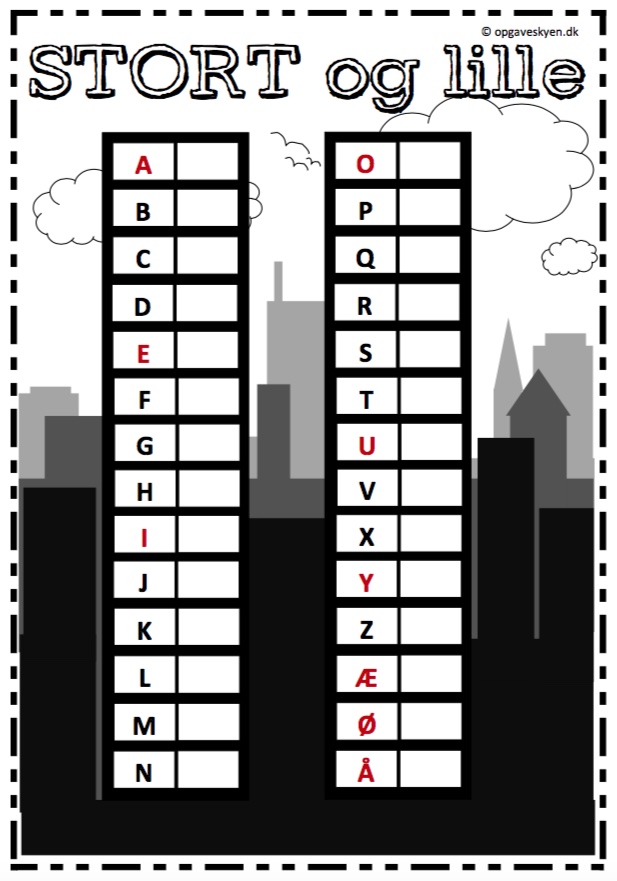 Bogstaver – Stor til lille
