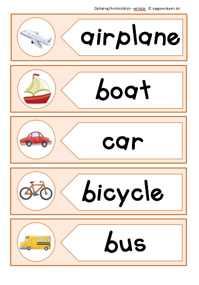 Hentediktat eller ord til ophæng – Vehicles