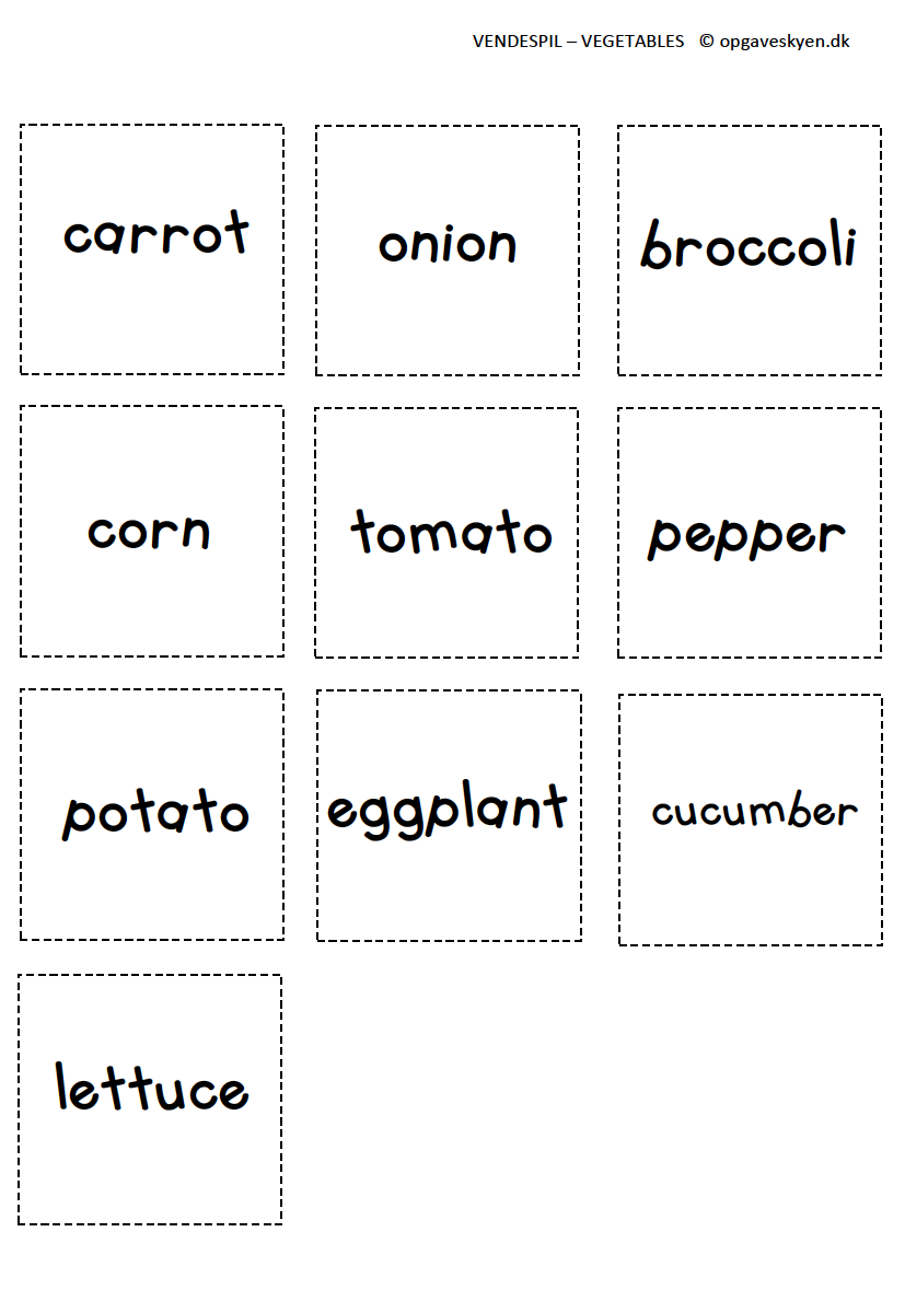 Vegetables – vendespil