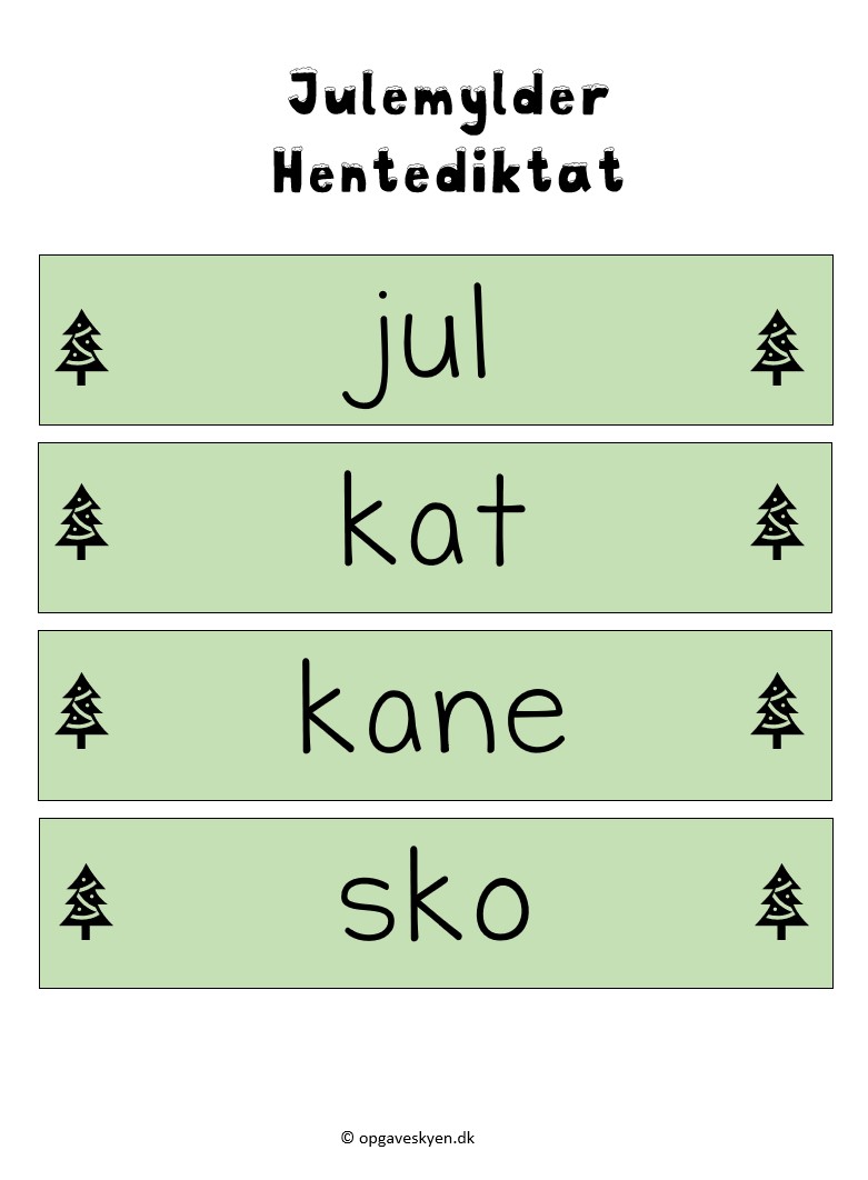 Hentediktat jul niveau 1