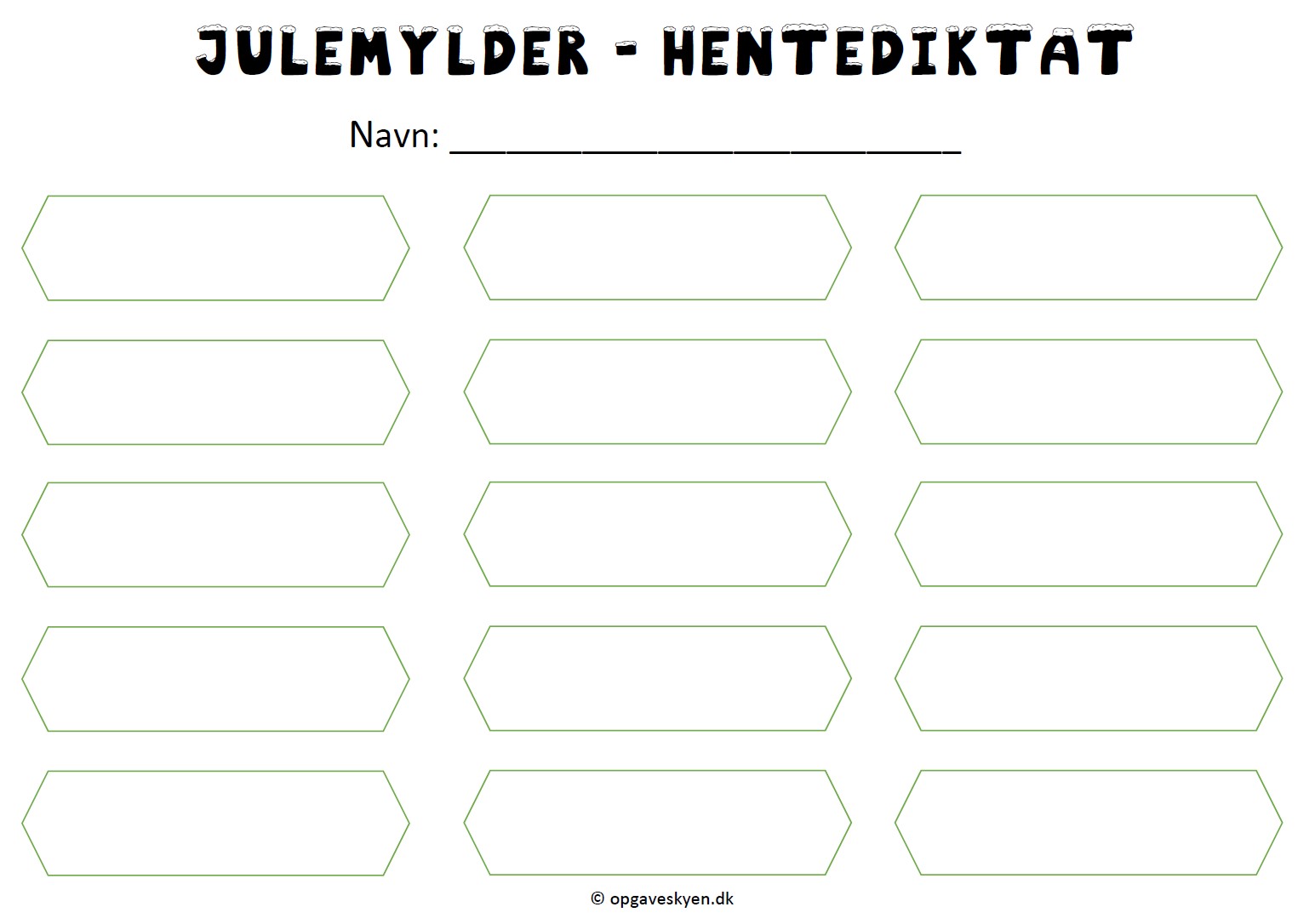 Hentediktat udfyld niv 2