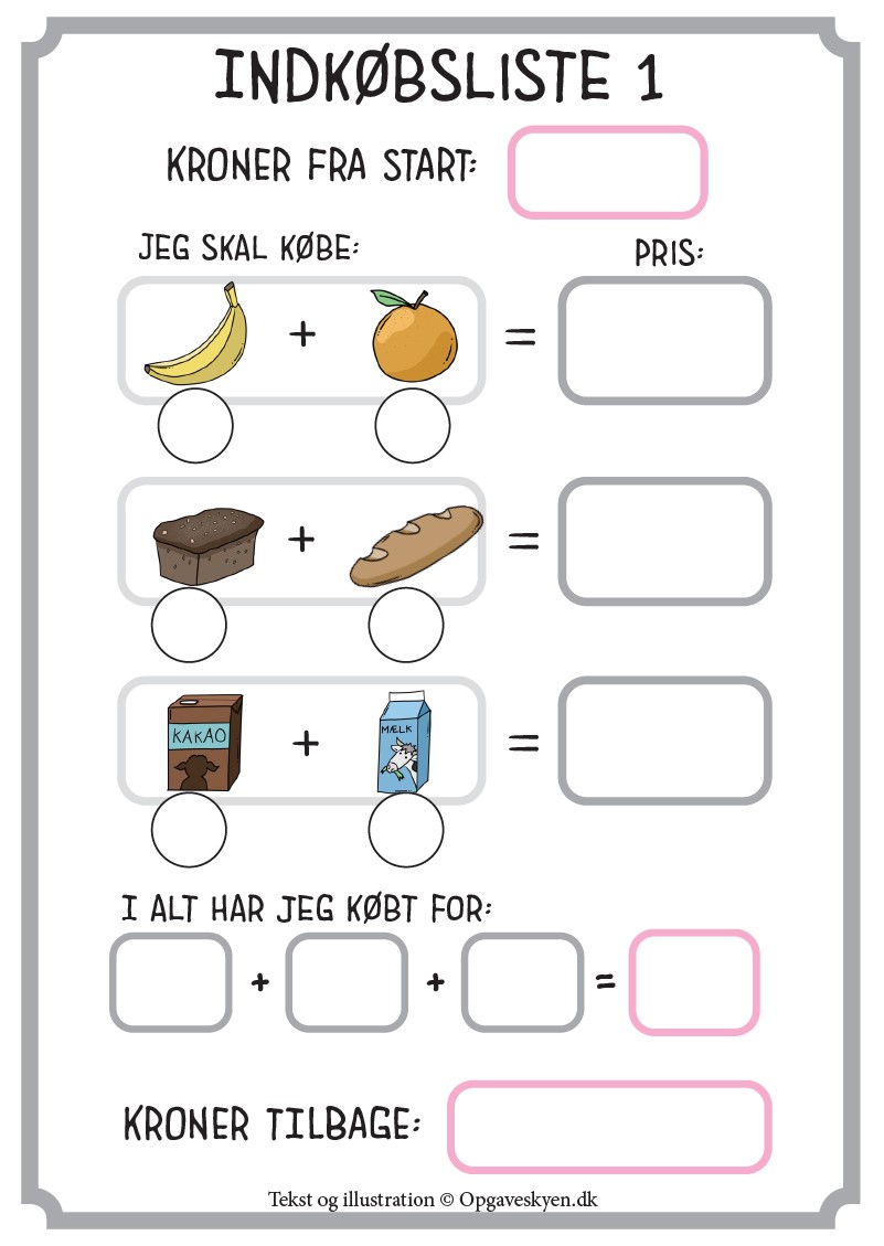 Indkøbsliste niveau 2